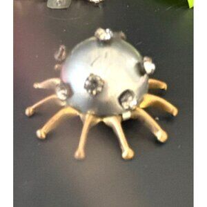 Vintage Sputnik-style (Satellite) Brooch 1950 or 60's Silver Gold Tone Atomic St